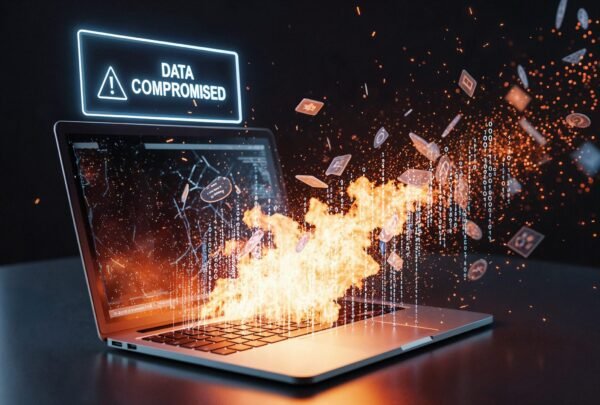 data-breach-laptop-exploding-cyber-attack-concept